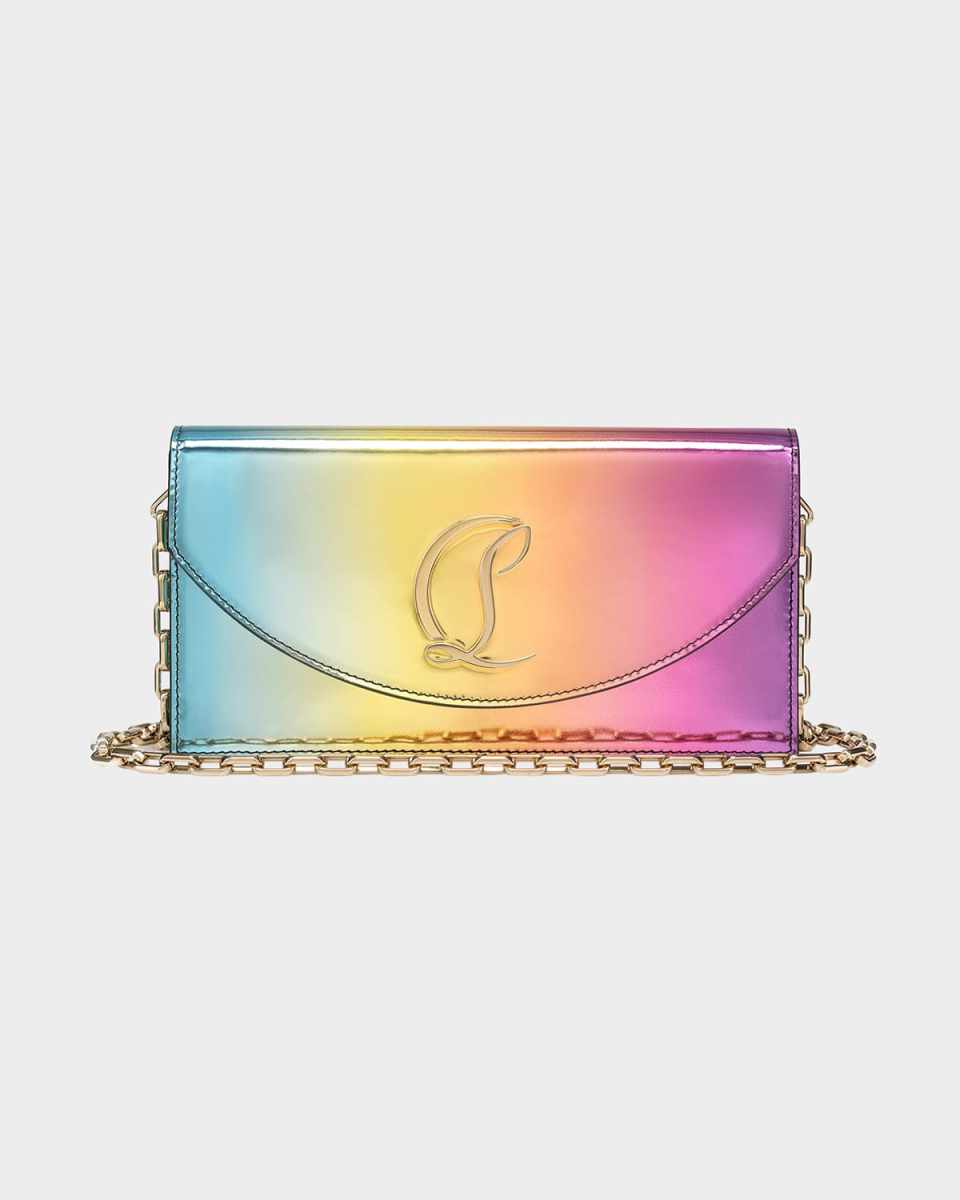 Loubi54 Degrade Metallic Leather Clutch Bag
